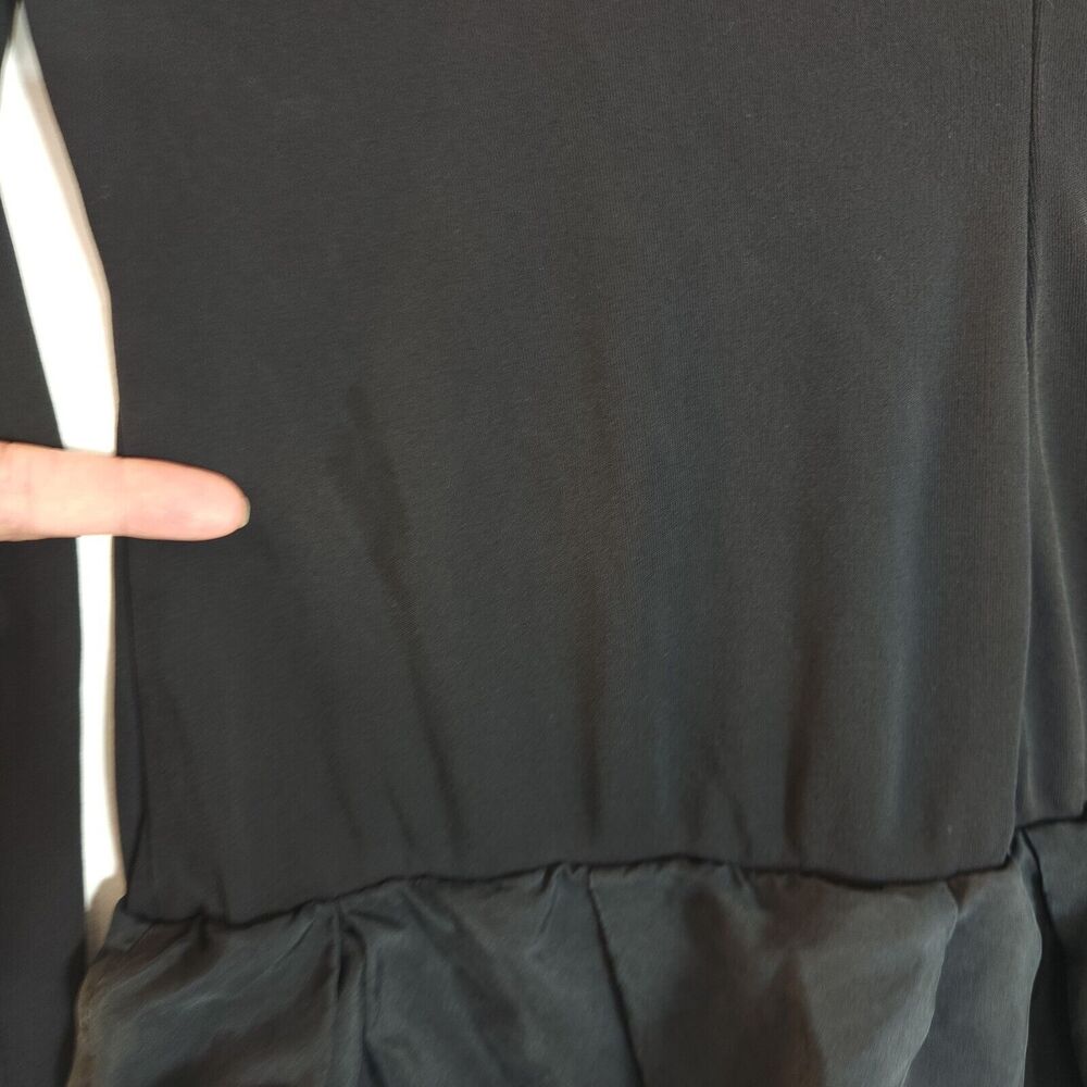 Worth 100% Silk Black Tiered Ruffle Dress Size 10 Zip Sleeve Elegant Minimalist - Picture 10 of 10